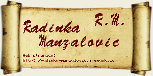 Radinka Manzalović vizit kartica